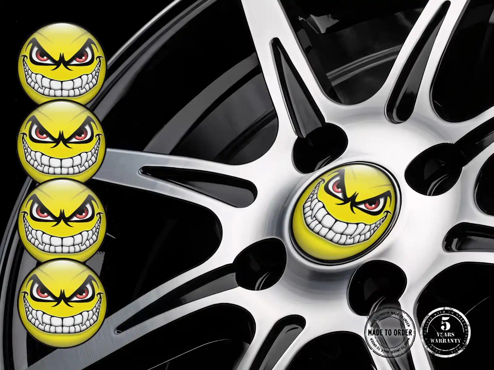 Pegatinas Resina Bombadas Diseño de Tapacubos Logo
